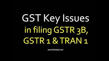 key issues in filing GSTR 3B, GSTR 1 & TRAN 1 : GSTN Webinar