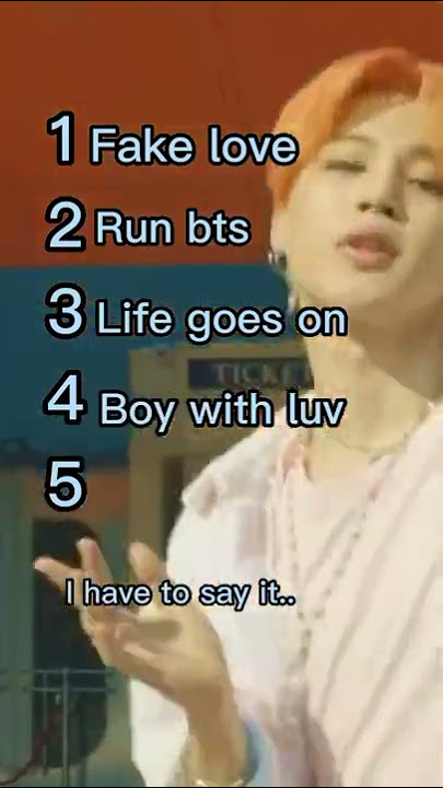 My top 5 BTS songs 💜                     #bts #fakelove #runbts #lifegoeson #boywithluv #dynimite