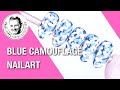 Blue Camouflage Nailart mit Farbgel