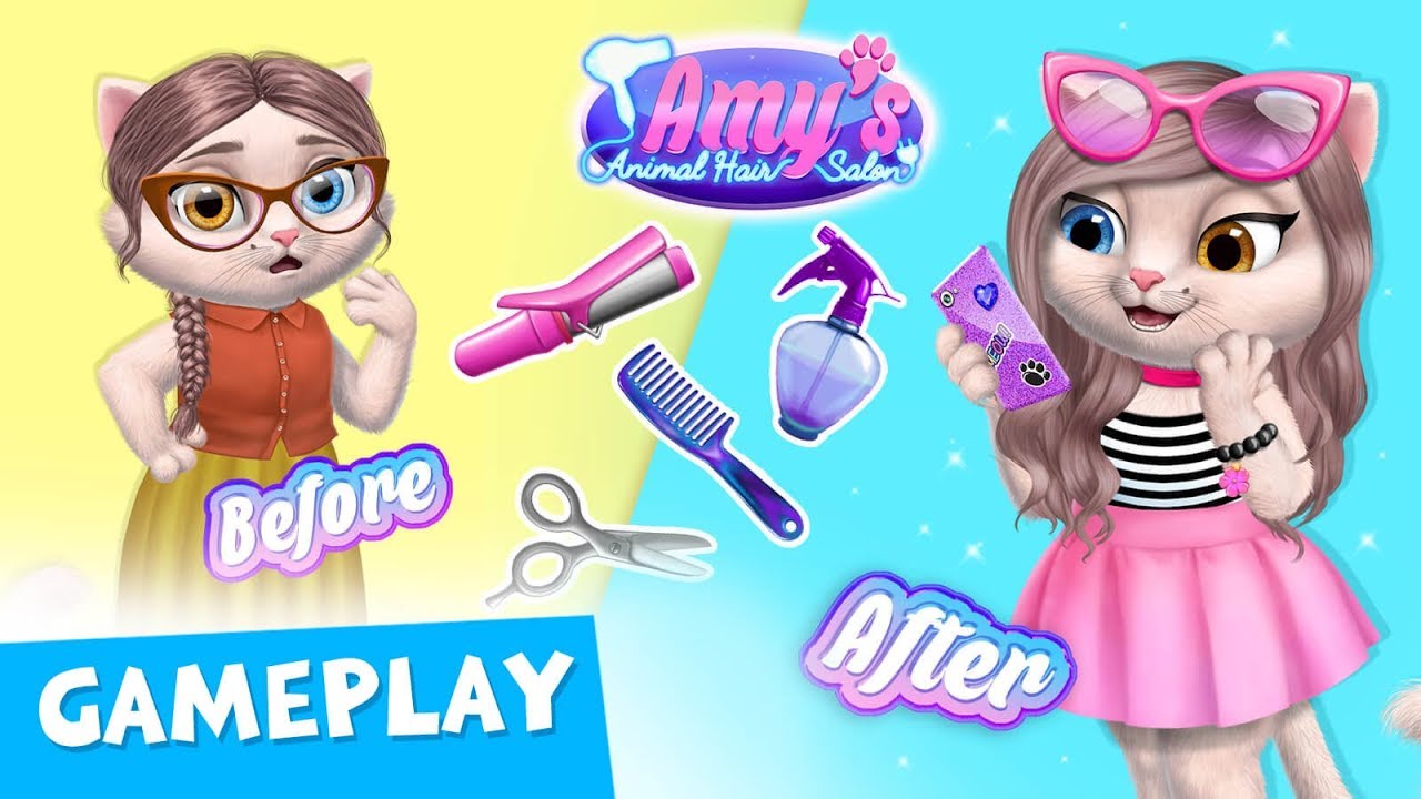 CATS BEFORE & AFTER! Amy's Animal Hair Salon Official Gameplay ❤️ TutoTOONS