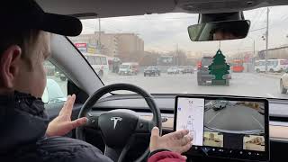 Автопилот Tesla Model 3 в Городе