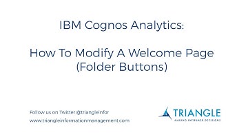 IBM Cognos Analytics(R4): How To Modify Folder Buttons