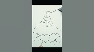 Hướng dẫn vẽ Núi Lửa đơn giản (How to draw a volcano)#drawing #shorts