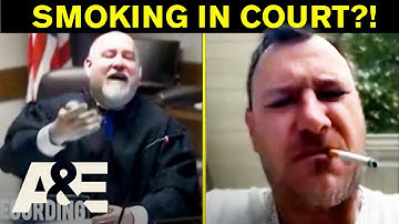Man SMOKES While Arguing w/ Judge Over $110 Traffic Violation Ticket | Court Cam | A&E