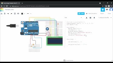 07 Simulasi MEnampilkan Nilai ADC pada LCD 16x2 Tinkercad
