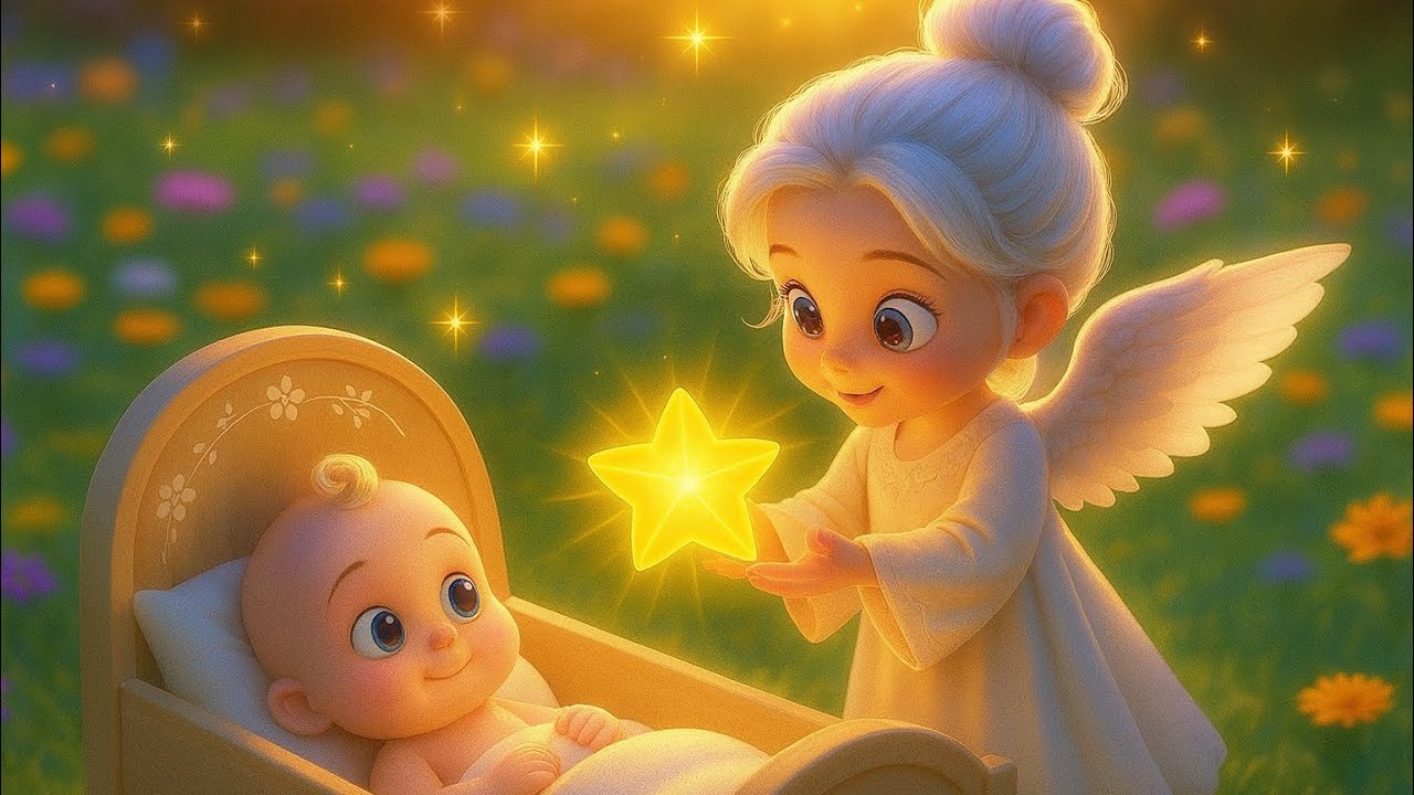 ✨ Twinkle Twinkle Shooting Star 🌟 | Lullaby Song for Kids to Sleep | Bedtime Song with Angel 🌙