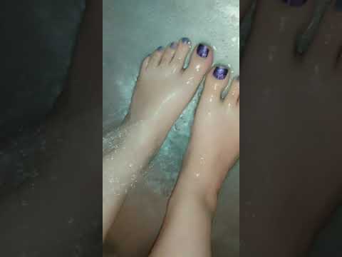 Rinsing my little cute feet