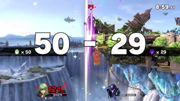 Smash Ultimate - Byleth vs Level 9 CPU Dark Samus 50 Stock Battle - No Deaths