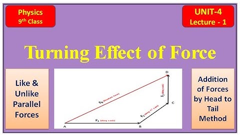 Like & Unlike Parallel Forces and Head to Tail Rule - Unit 4 (Lecture -1)|Physics 9th Class