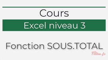 Excel - 3 Avancé - Cours Fonction SOUS TOTAL