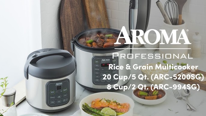 AROMA Professional Digital Rice Cooker, 10-Cup (Uncooked) / 20-Cup  (Cooked), Multicooker, Slow Cooker, Steamer, Oatmeal Cooker, Egg Cooker,  STS, 5 Qt
