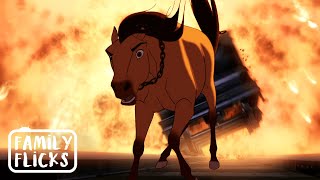 Spirit Destroys a Train | Spirit: Stallion of the Cimarron (2002) | Family Flicks