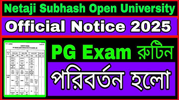 Date change is NSOU PG Exam 2025// netaji subhash open University PG Exam Date change 2025