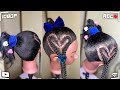 Easy Heart Braid Design + Ponytail Style 🦋💖💙