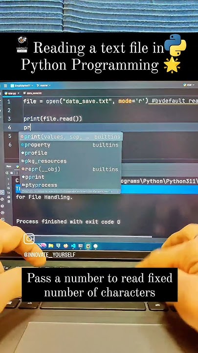 Reading a text file in Python Programming π#read #writeb#append #file # ...