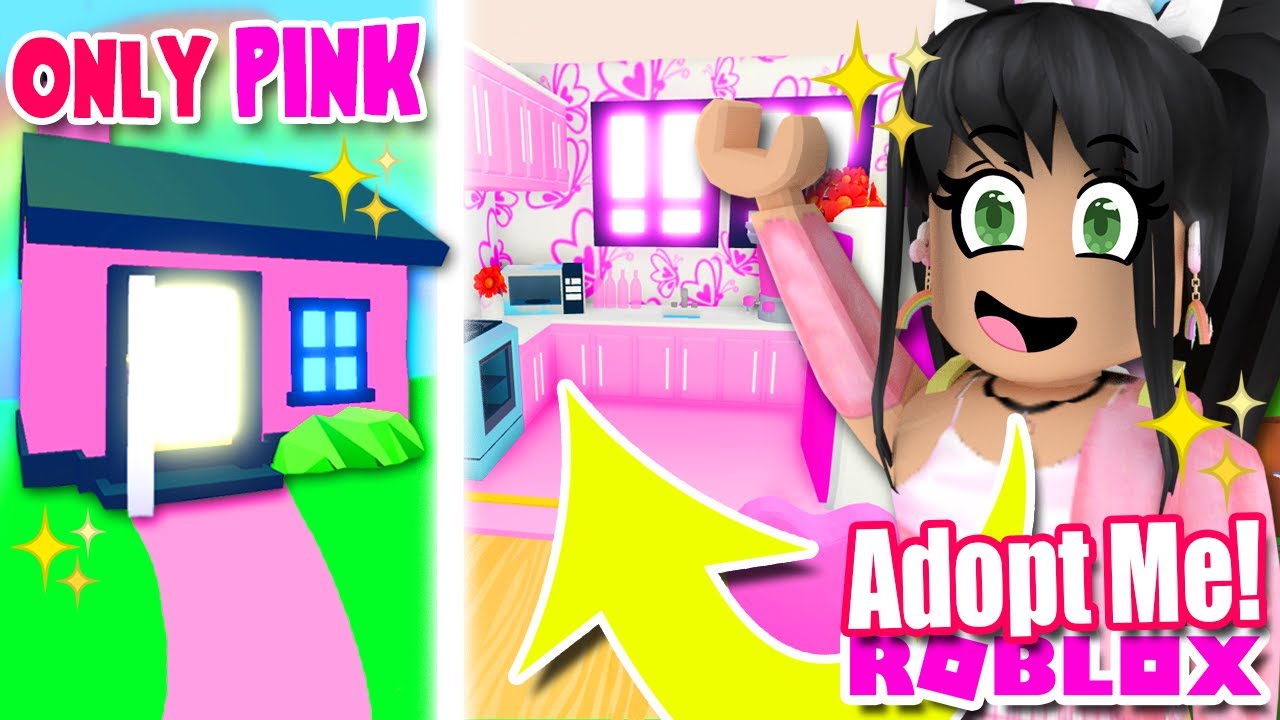 Solid Color Only Build Adopt Me Roblox Tiny Home Pink Youtube - solid pink roblox