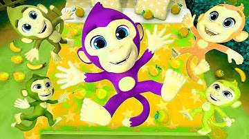 🎵 Five Little Monkeys Fun Remix Loop (1 MIN) 🐒✨ | Nursery Rhyme Beat Variations | @MonkeyRhymesHub