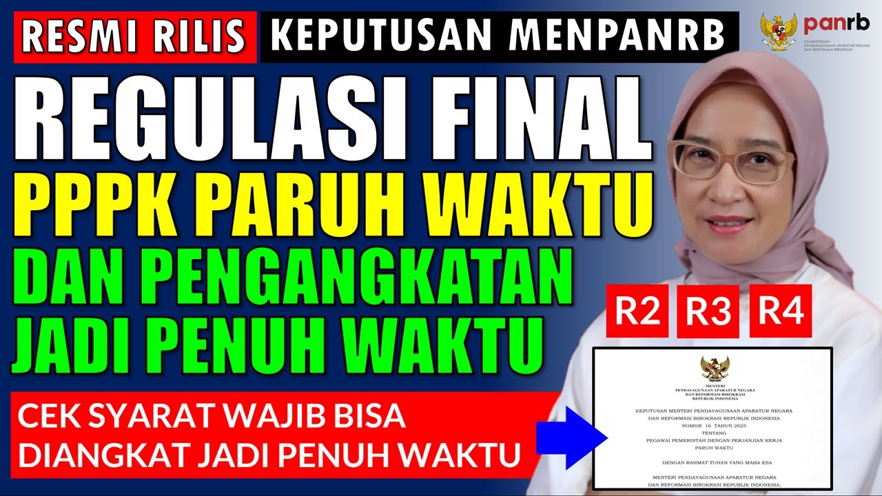 🔴RESMI RILIS KEMENPANRB PPPK PARUH WAKTU DAN SYARAT WAJIB BISA DIANGKAT JADI PPPK PENUH WAKTU