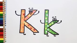 How to draw alphabet K