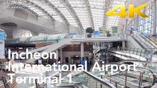 Incheon International Airport Terminal 1 | Walking Tour Seoul Korea 4K UHD