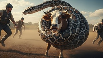 Giant Python Attacks Lonely Cow — Heroic Rescue Saves Her Life!