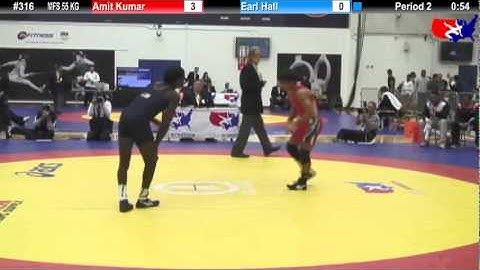Schultz MFS 55 KG Semifinal: Amit Kumar (India) vs. Earl Hall (NYAC)