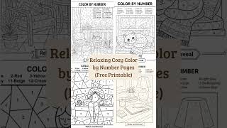 FREE Cozy Color by Number Book Printable PDF