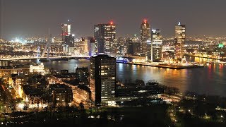 Rotterdam by night on the Euromast