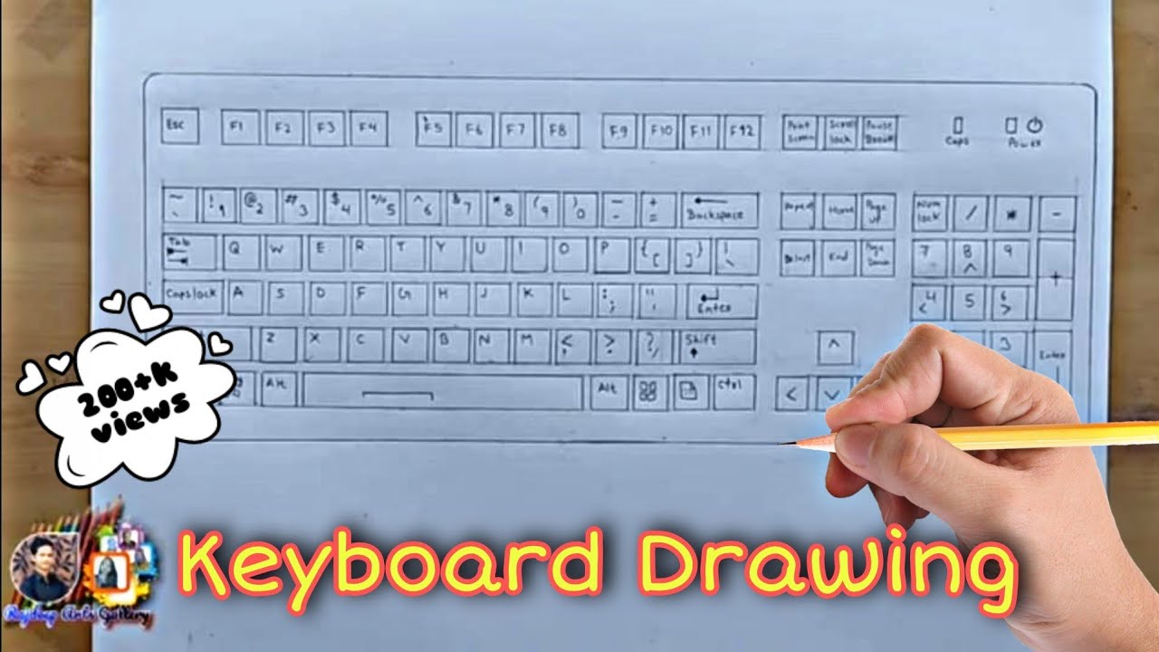 Keyboard Drawing  How to Draw computer keyboard Drawing  YouTube