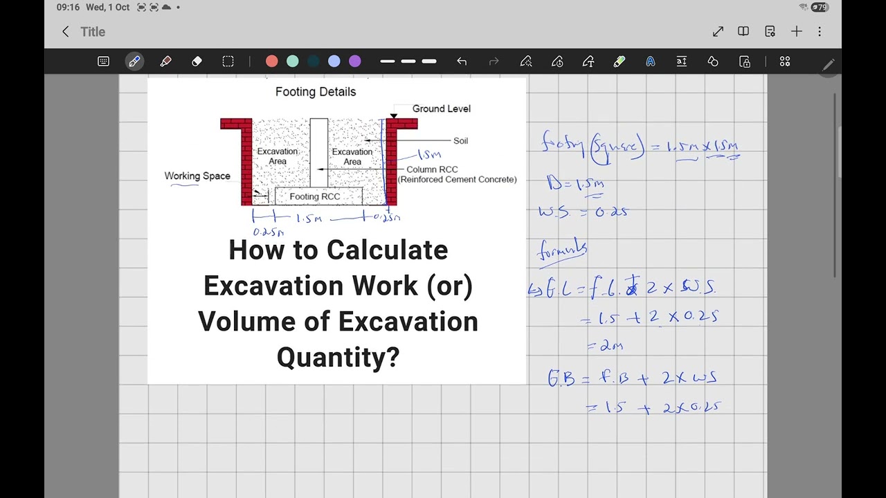Excavation Work Calculation | Step-by-Step Method to Find Volume of Excavation for Footings