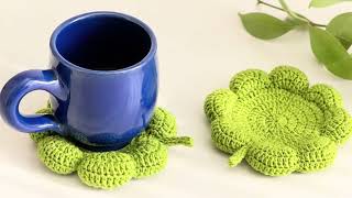 Easy Four-Leaf Clover Tea Coaster Crochet Tutorial | Beginner Friendly