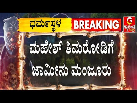 ಮಹೇಶ್ ತಿಮರೋಡಿಗೆ ಷರತ್ತುಬದ್ಧ ಜಾಮೀನು ಮಂಜೂರು | Dharmasthala Case | Guarantee News