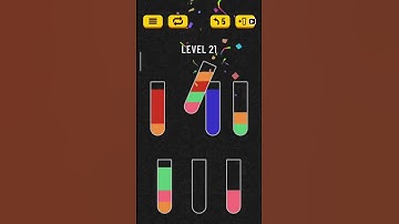 WATER SORT GAME LEVEL 21 SOLUTION GUIDE 021