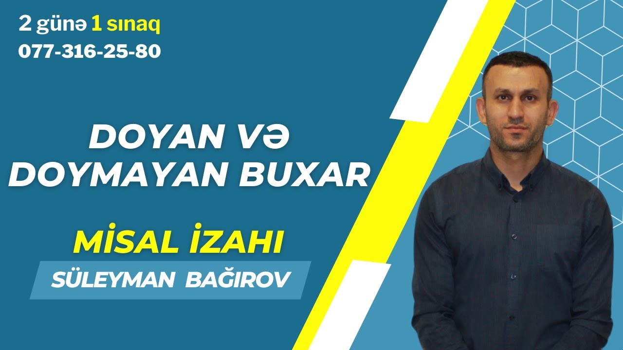 Doyan və doymayan buxar. Misal izahı