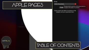 Apple Pages | How to create a Table of Contents