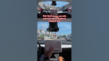 FSD 13.2.9 moves out with awkward pause. Elmhurst Hospital Test #teslafsd #fsdbeta #fsd