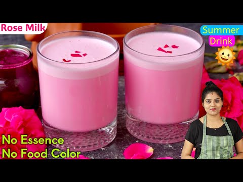 வீட்டிலேயே ரோஸ் மில்க் ரெடி,6மாதம் store பண்ணுங்க | Rose Milk Recipe in Tamil | Summer drinks Recipe
