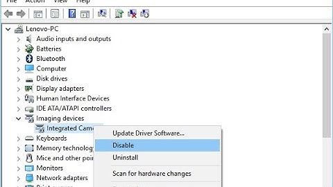How to disable webcam in windows 10 computer