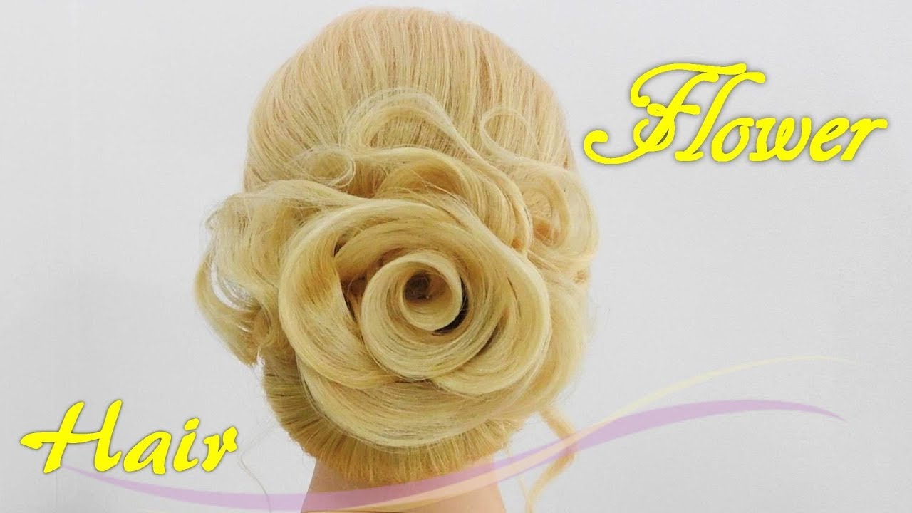 フラワーヘアアレンジ お花のまとめ髪 髪でお花を作れる 花髪型 Big Rose Flower Hair Updos Youtube