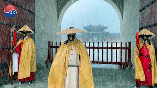 💧Summer Heavy Rainy Gyeongbokgung Palace. Rain ASMR, Rain Sounds, 4K Seoul Korea.