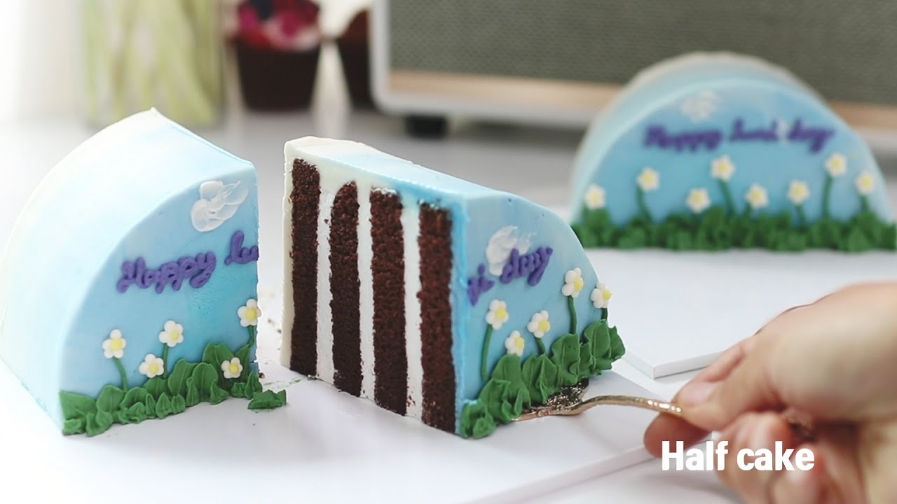 [EP 111. 바니바니 반반 케이크] 하프케이크 / 초보자도 쉽게 만드는 케이크 / 반반케이크만들기 / Half cake / 루니제과