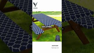 Waterproof Picnic Table Cover Set | Windproof Fitted Tablecloth + Bench Covers 🍃