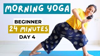 DAY 4 - Full Body YogAsan Flow - 25Min | Morning Yoga Series | Beginner Yoga Class at Home | Hindi