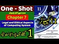 📘 1st Year Computer Science – Chapter 7 One Shot | Legal and Ethical Aspects of Computing System
