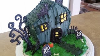 HALLOWEEN HAUNTED HOUSE CAKE. Cake Decorating