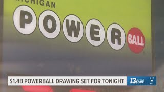 $1.4B Powerball drawing set for tonight