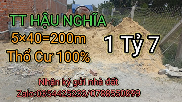 Đất TT Hậu Nghĩa.Đức Hòa.Dt:5×40=200m thổ %.Giá:1 tỷ 7.Lh:0354425233/0788560899/Lê Tuấn bds