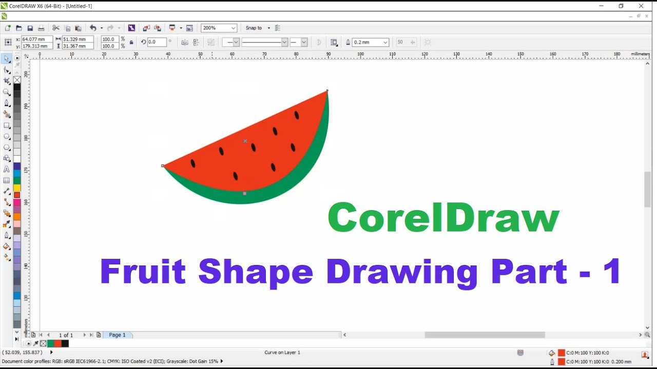 CorelDRAW Tutorial For Beginners (Fruit Shapes) - Part 1 - YouTube