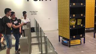 Yellow Robotic Checkout Habitat by HONESTBEE @honestbee