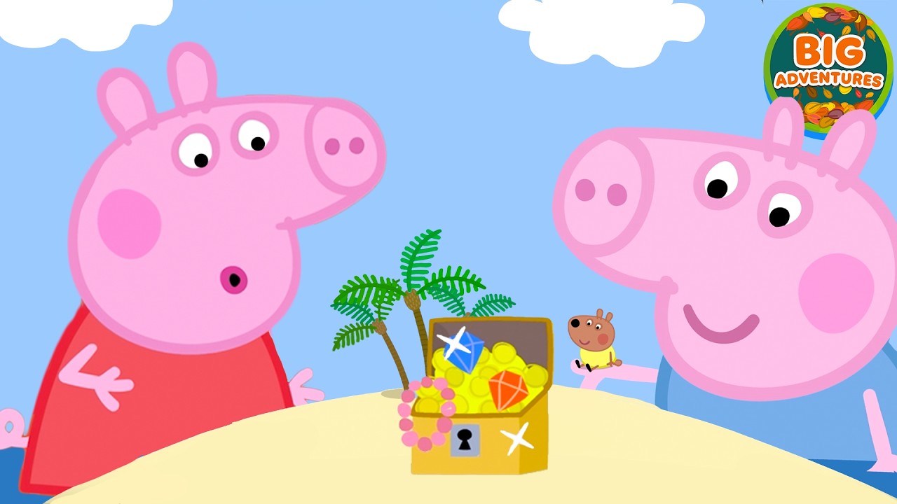 GIANT Peppa Pig & George Find HIDDEN Treasure! 😲 Bedtime Adventures |Full Episodes Cartoon | 18 Mins